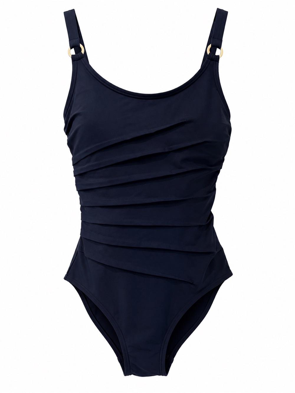 NWT DKNY Navy Ruched OnePiece size  S UPF 40+Tummy Compression Adjustable Straps - Picture 2 of 11
